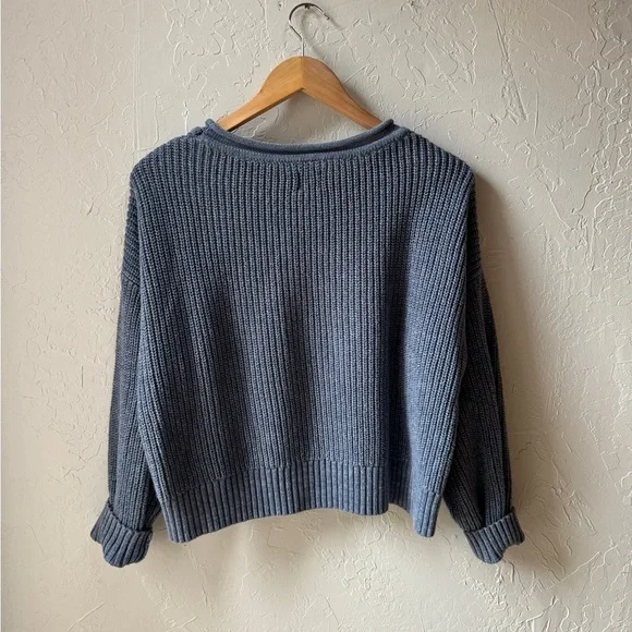 GAP cotton knit pullover sweater gray blue M - Picture 3 of 4